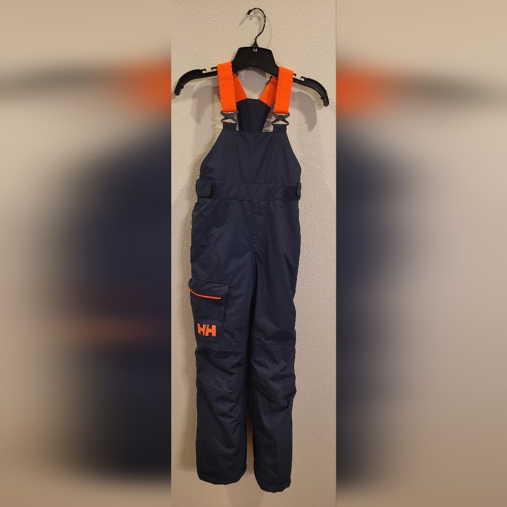 Helly Hansen Kids' Dark Blue Overalls with Bright Orange Straps